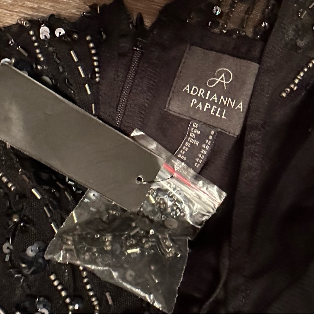 Adrianna Papell Women's Beaded Mesh and Taffeta Gown black 
Size 8 - Picture 6 of 7